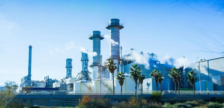 Oil Refinery, Chemical & Petrochemical plant abstract at night.